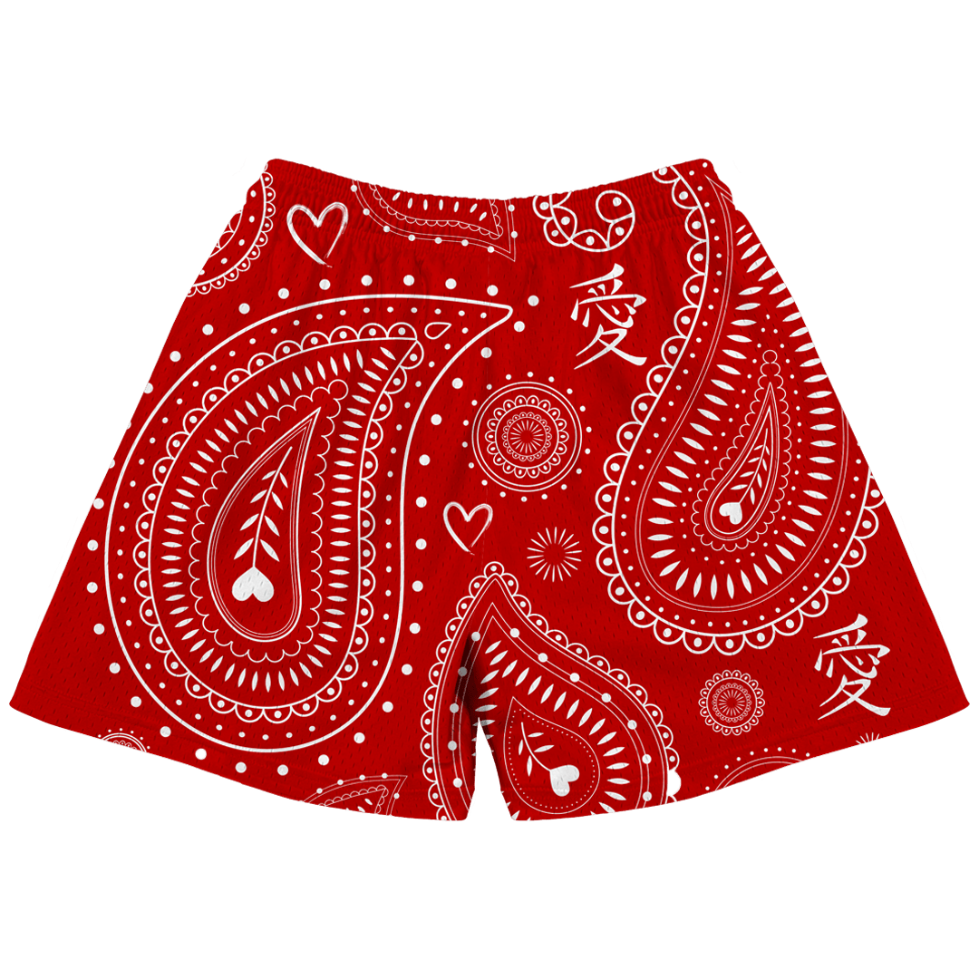 Love Kanji Shorts - Red
